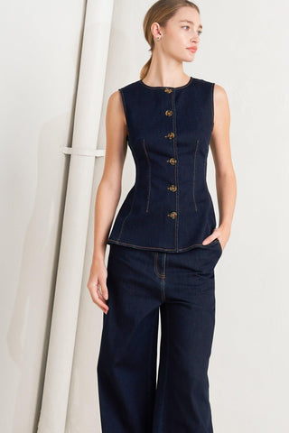 EURO CITY DENIM VEST - Glamourous Grace