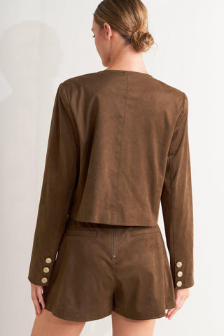 HERITAGE UTILITY FAUX SUEDE JACKET - Glamourous Grace