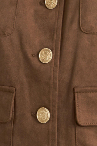 HERITAGE UTILITY FAUX SUEDE JACKET - Glamourous Grace