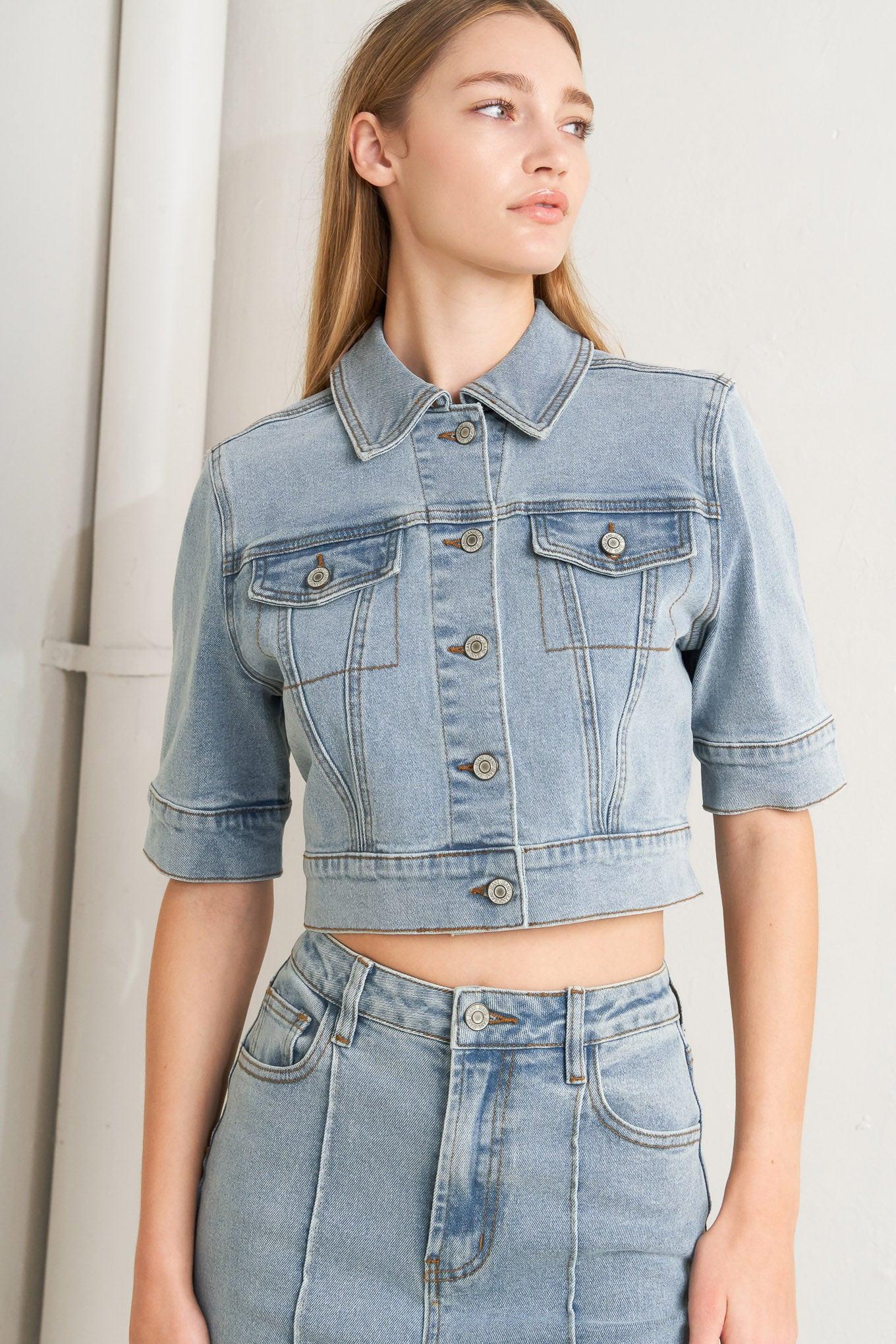 MODERN NEUTRAL DENIM JACKET - Glamourous Grace