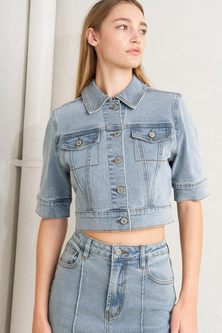 MODERN NEUTRAL DENIM JACKET - Glamourous Grace