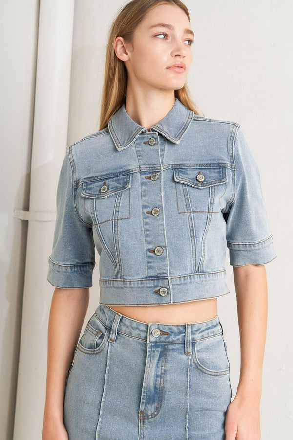 MODERN NEUTRAL DENIM JACKET - Glamourous Grace