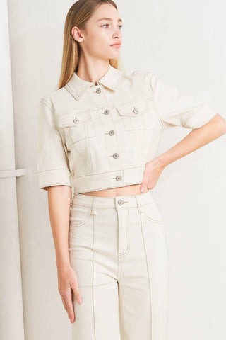 MODERN NEUTRAL TWILL JACKET - Glamourous Grace