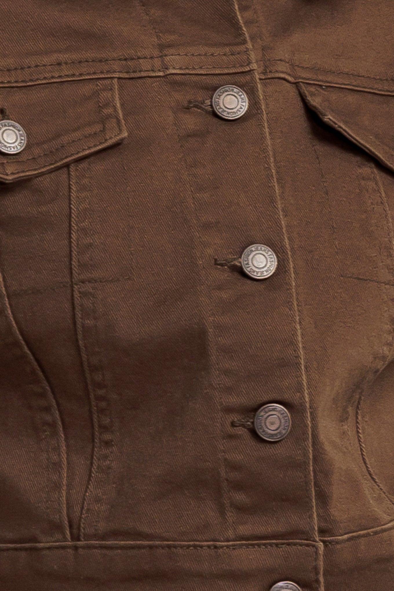 EFFORTLESS EDGE BROWN TWILL JACKET - Glamourous Grace