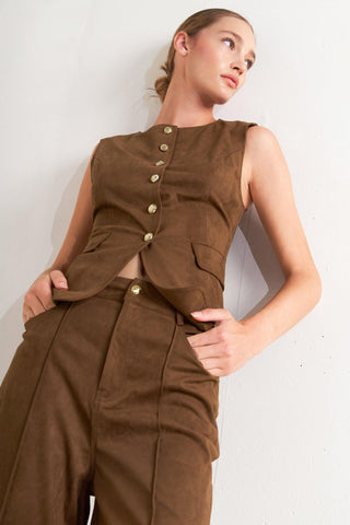 MIDNIGHT MESA STYLE FAUX SUEDE VEST - Glamourous Grace