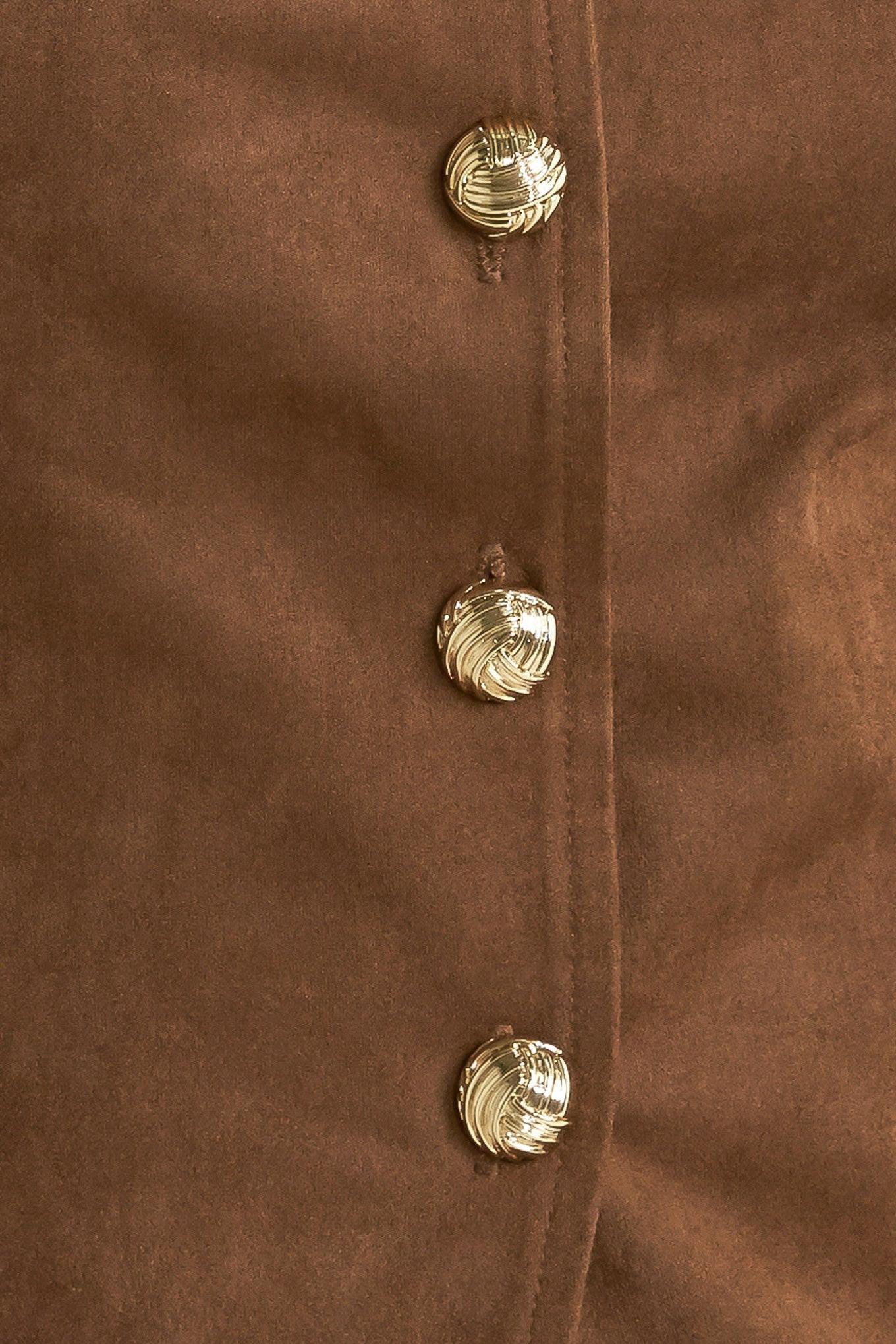 BROWN SUGAR FAUX SUEDE VEST - Glamourous Grace