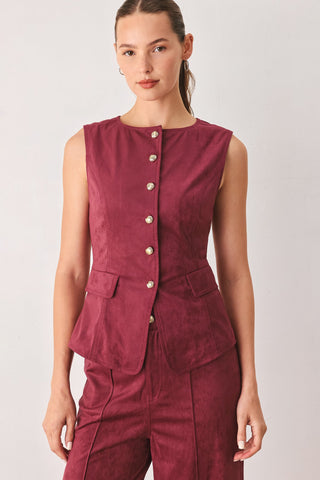 MIDNIGHT MESA STYLE FAUX SUEDE VEST - Glamourous Grace