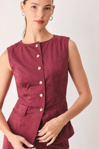 MIDNIGHT MESA STYLE FAUX SUEDE VEST - Glamourous Grace