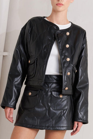 MOTO CHIC FAUX LEATHER JACKET - Glamourous Grace