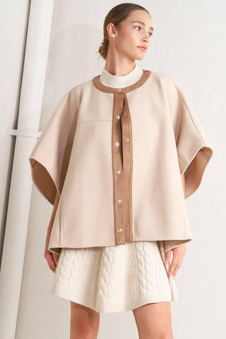 TIMELESS ELEGANCE WOVEN FELT CAPELET - Glamourous Grace