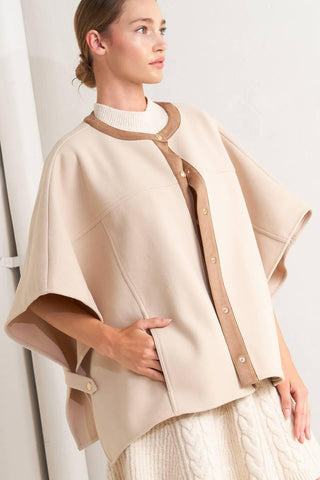 TIMELESS ELEGANCE WOVEN FELT CAPELET - Glamourous Grace