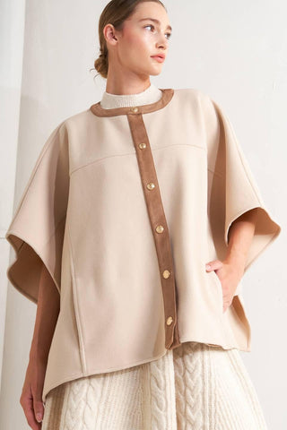 TIMELESS ELEGANCE WOVEN FELT CAPELET - Glamourous Grace