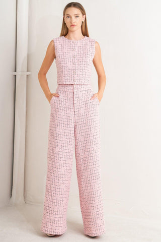 ROSÉ EDGE ENSEMBLE TWEED VEST - Glamourous Grace