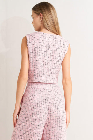 ROSÉ EDGE ENSEMBLE TWEED VEST - Glamourous Grace