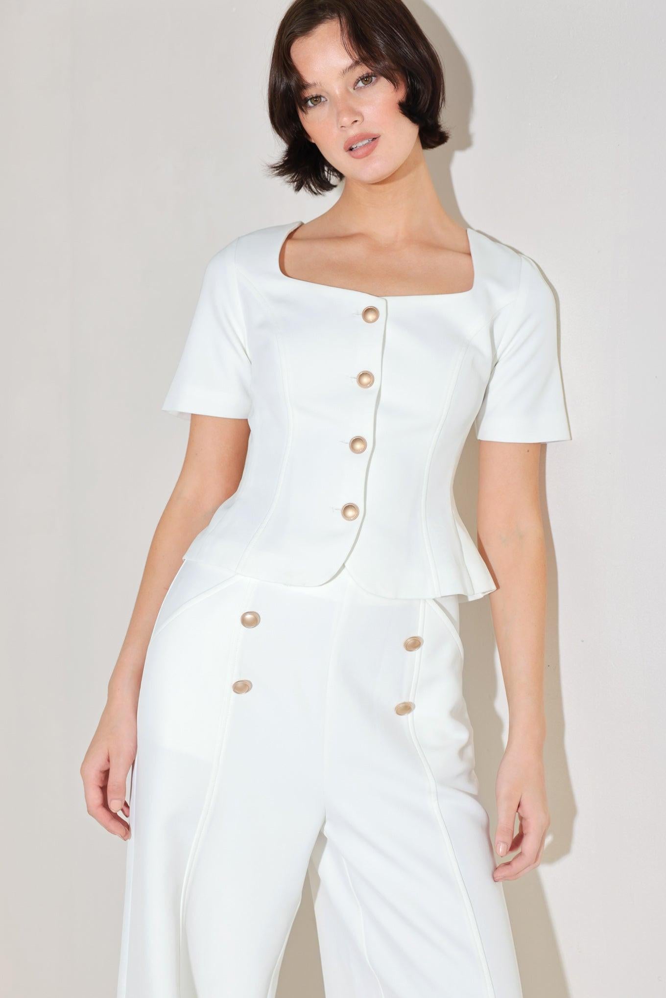 MINIMAL PRESTIGE WOVEN TOP - Glamourous Grace