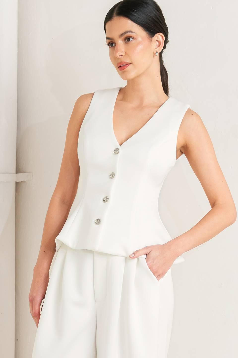 PURE ELEGANCE WOVEN VEST - Glamourous Grace