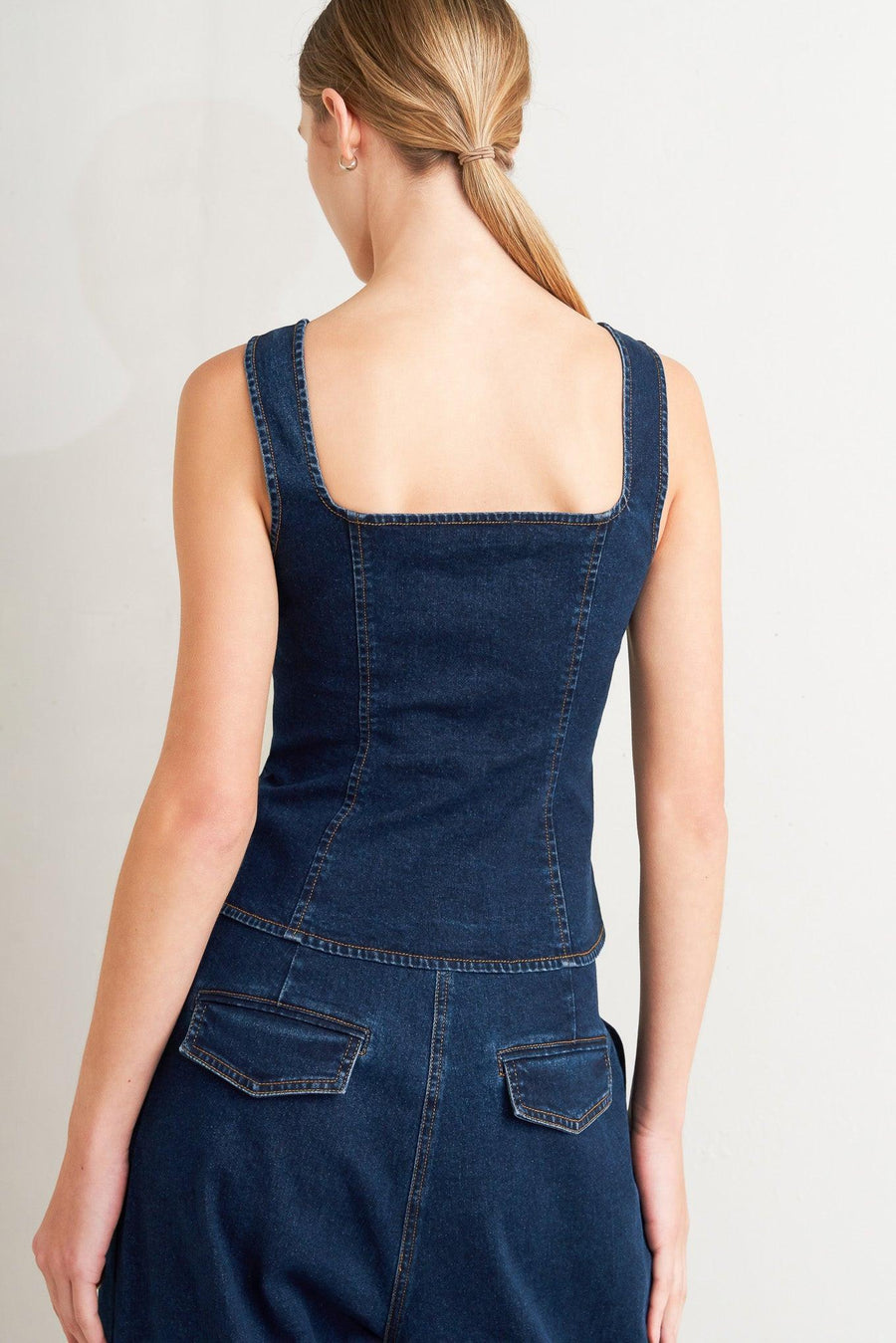 QUIET LUXE DENIM TOP - Glamourous Grace