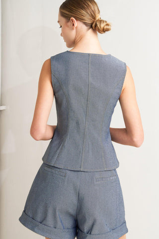 CONFIDENTLY COOL TAILORED WOVEN VEST - Glamourous Grace