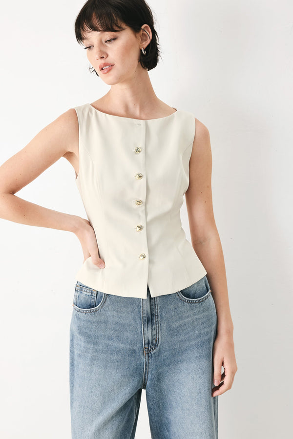 MODERN MINIMAL WOVEN VEST - Glamourous Grace