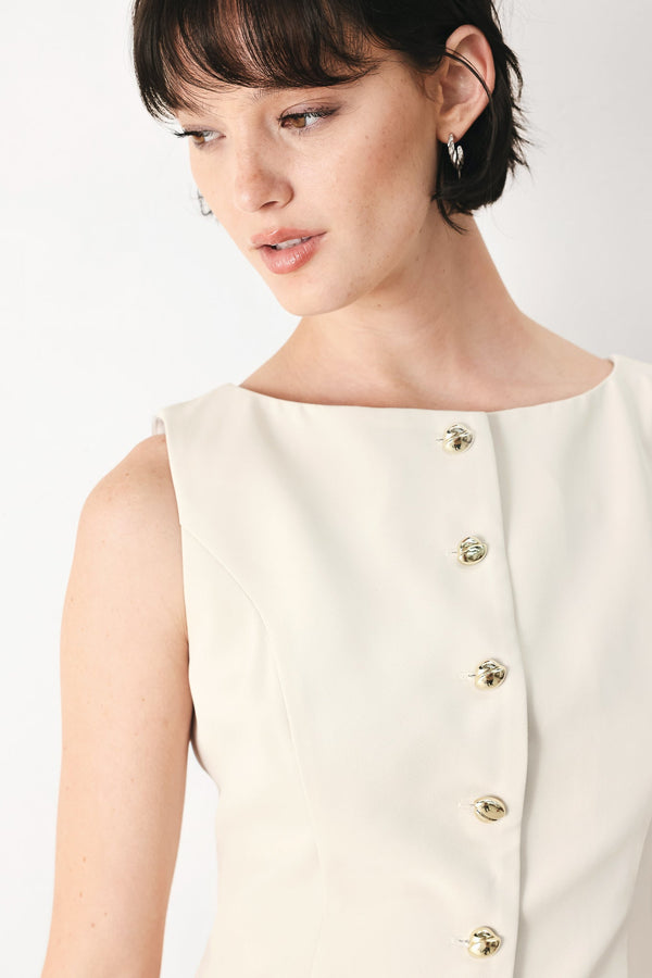 MODERN MINIMAL WOVEN VEST - Glamourous Grace