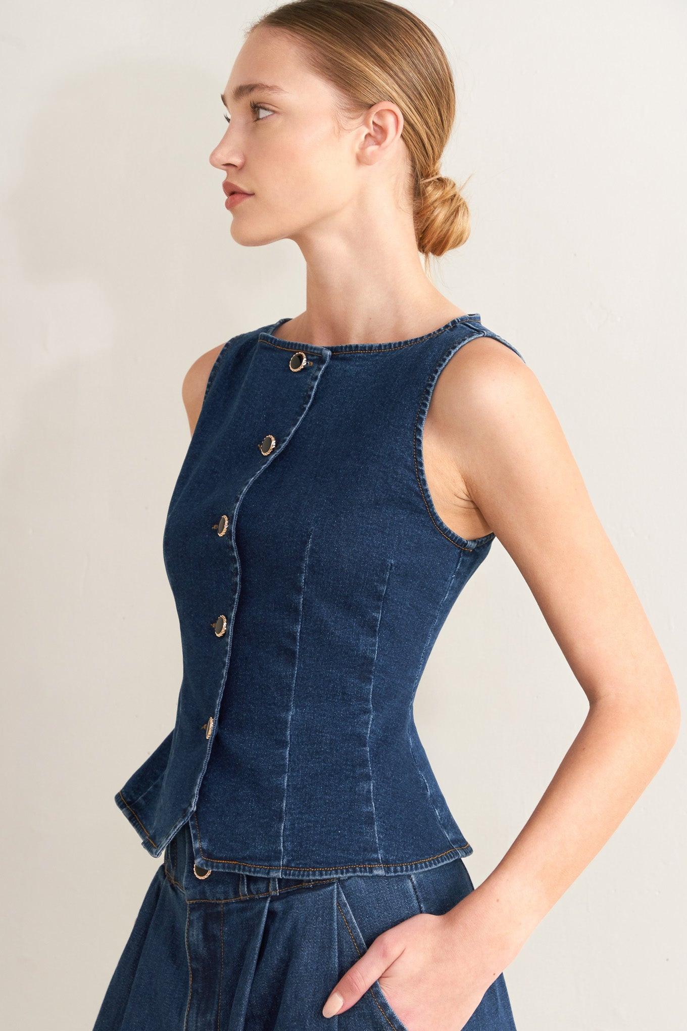 RETRO STREET DENIM VEST - Glamourous Grace