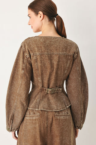 VINTAGE BROWN DENIM JACKET