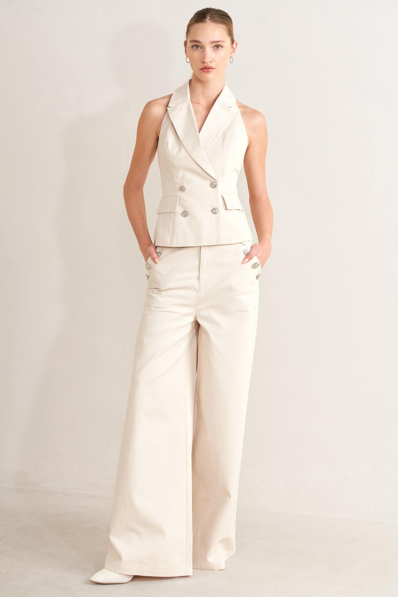 RUNWAY TAILORED WOVEN VEST - Glamourous Grace
