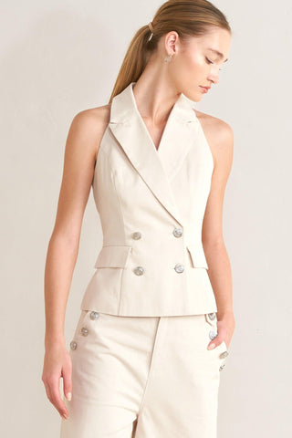RUNWAY TAILORED WOVEN VEST - Glamourous Grace