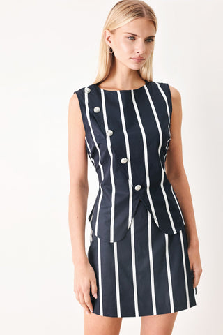 DARK RHYTHM STRIPE WOVEN TOP - Glamourous Grace