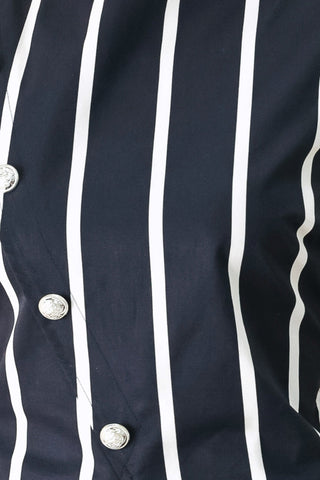 DARK RHYTHM STRIPE WOVEN TOP - Glamourous Grace