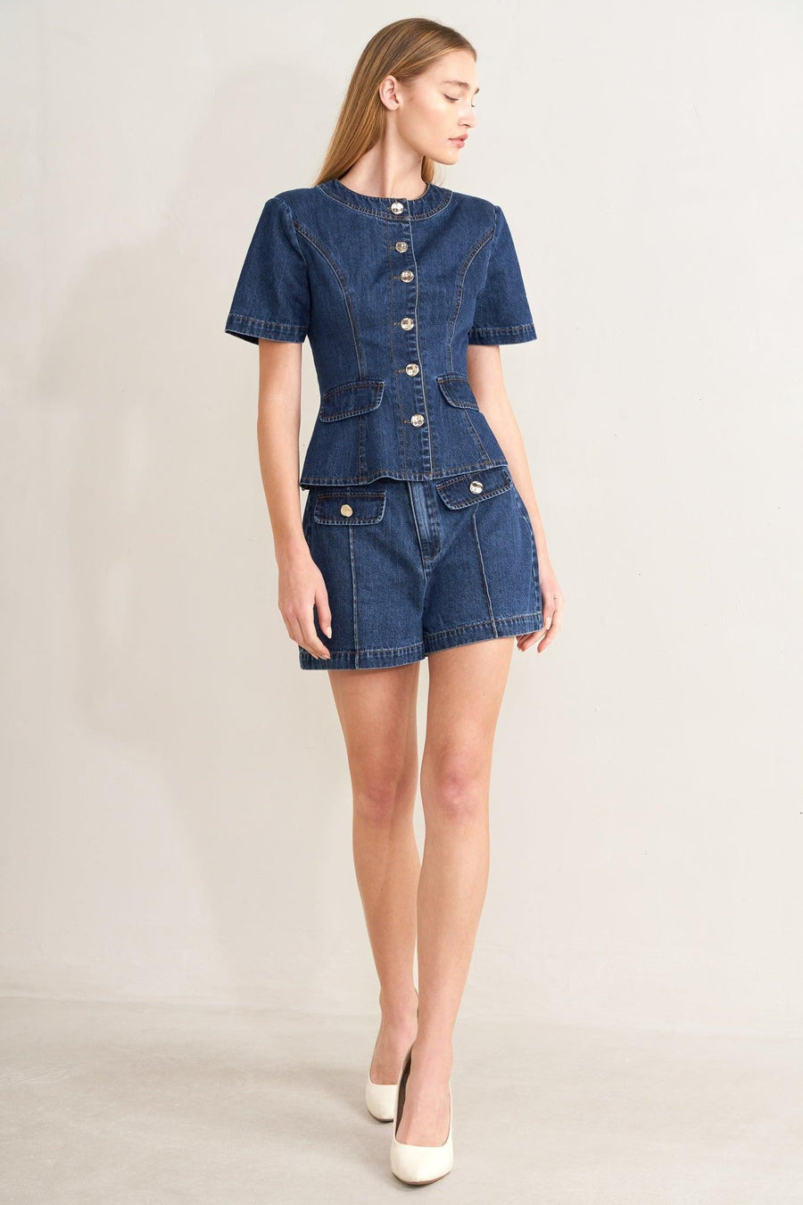 FOREVER STYLISH DENIM TOP - Glamourous Grace