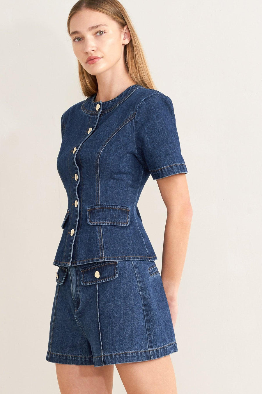 FOREVER STYLISH DENIM TOP - Glamourous Grace