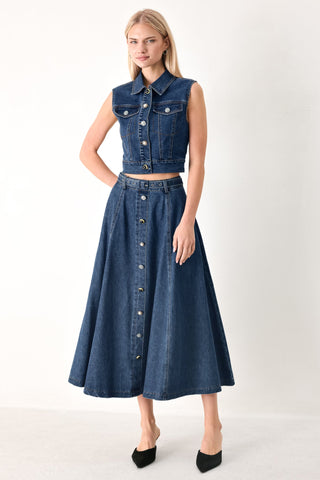SWEET TALKER DENIM CROP VEST - Glamourous Grace