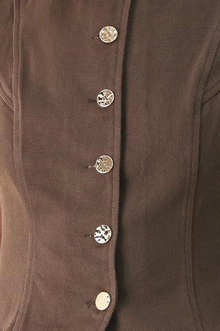 BROWN SUGAR STATEMENT WOVEN VEST
