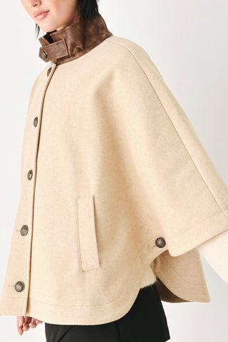 CITY IN MOTION BUCKLED CAPELET JACKET