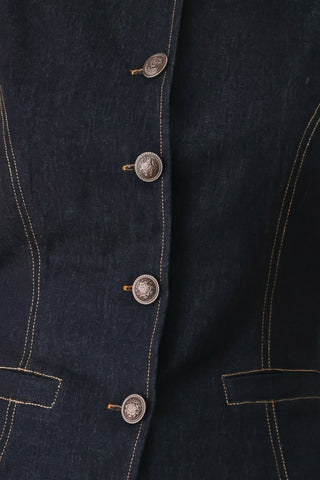 CONTRAST STITCH DENIM VEST