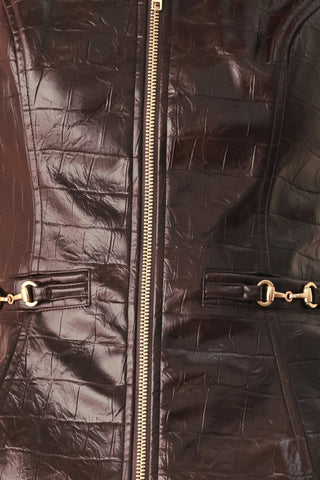WILD AT HEART EMBOSSED FAUX LEATHER VEST