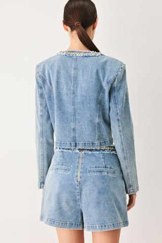 SKYWARD LINKED DENIM CROP JACKET