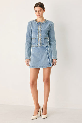 SKYWARD LINKED DENIM CROP JACKET
