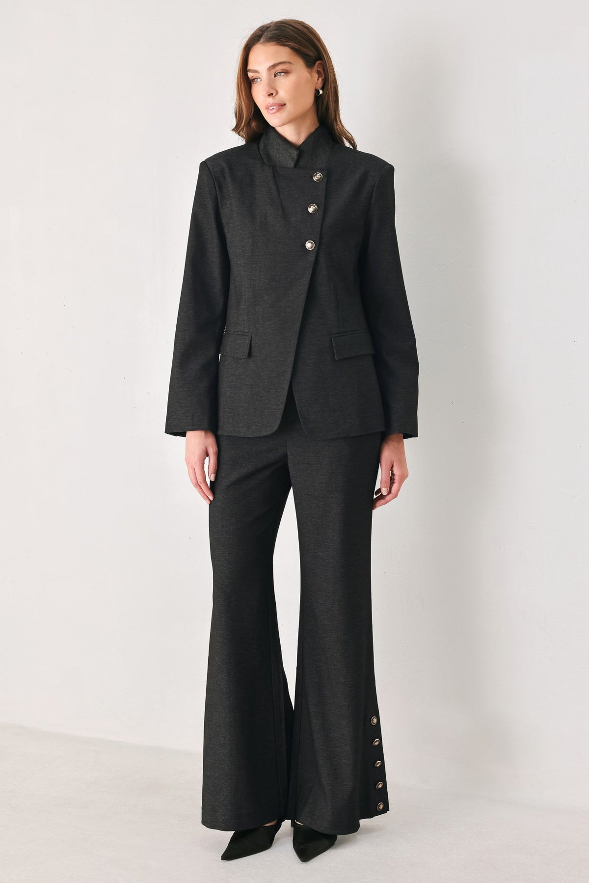 COMMAND NOIR BLACK ASYMMETRICAL MILITARY JACKET