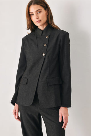 COMMAND NOIR BLACK ASYMMETRICAL MILITARY JACKET
