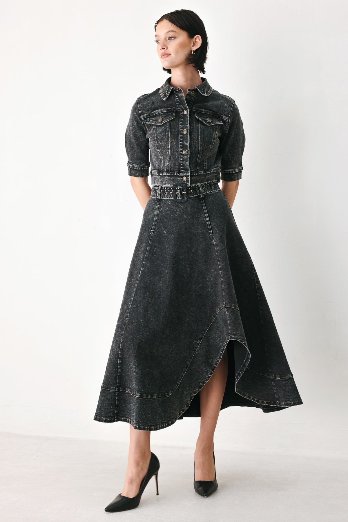 SHADOW STITCH ROMANCE DENIM CROP JACKET - Glamourous Grace