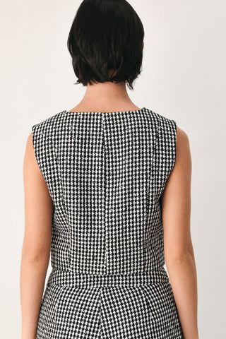 CHECKED IN SPARKLE HOUNDSTOOTH VEST