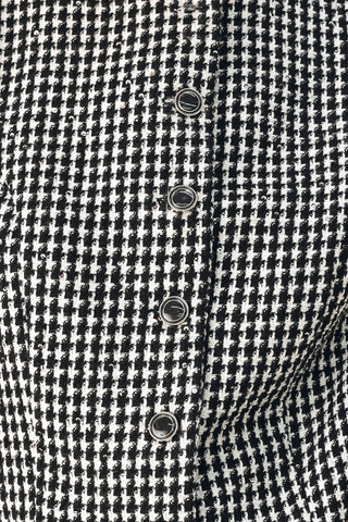 CHECKED IN SPARKLE HOUNDSTOOTH VEST