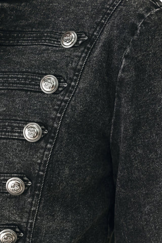 CITY LIMITS BLACK DENIM MILITARY JACKET