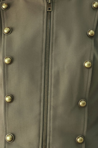 OLIVE COMMAND CROPPED MILITARY JACKET