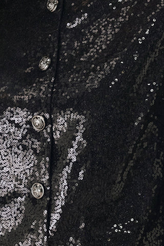 MIDNIGHT DISCO BLACK SEQUIN CROPPED JACKET