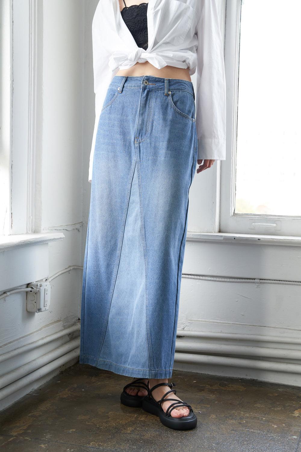 A LEAP OF FAITH MIDI DENIM SKIRT - Glamourous Grace