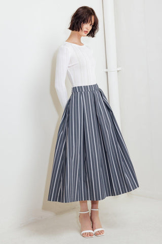 BEHIND THE GRIN WOVEN MIDI SKIRT - Glamourous Grace