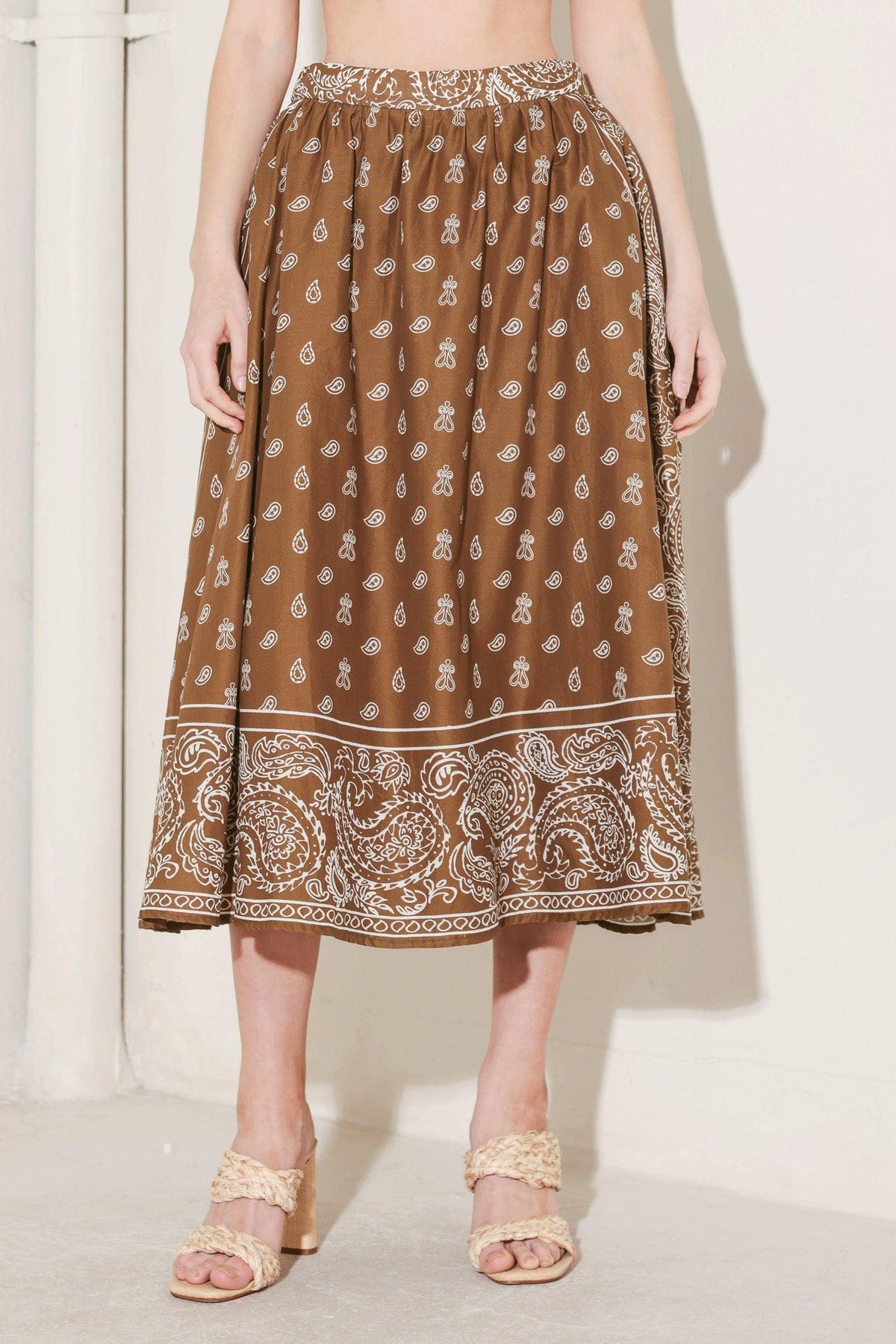 THE MORE THE MERRIER WOVEN FULL MIDI SKIRT